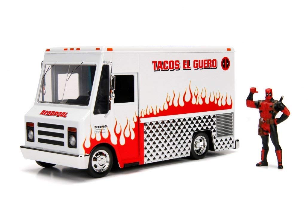 Jada JA99730 1:24 Taco Truck und Deadpool Figur, mehrfarbig