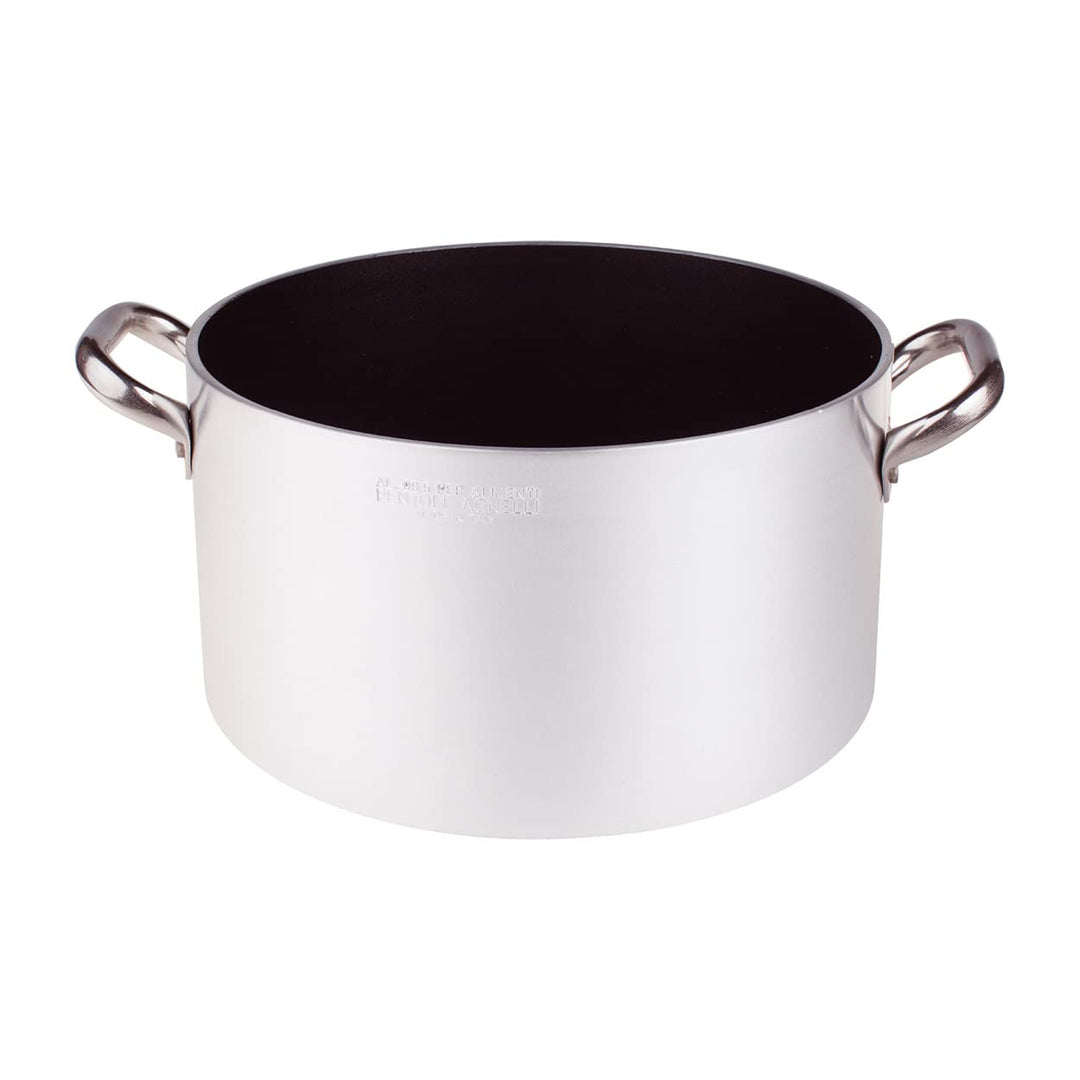 Pentole Agnelli Platinum Schmortopf aus Aluminium, mit 2 Griffen aus Edelstahl, Silber 24 cm silber