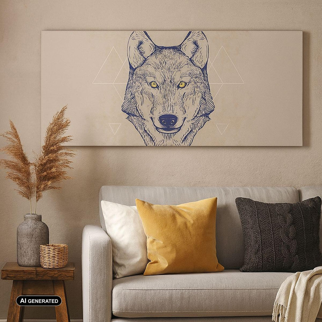 Wandbilder Dekoration Wohnzimmer Husky Hund Portrait Plakat Panorama Bilder auf Leinwand 120x50cm Le