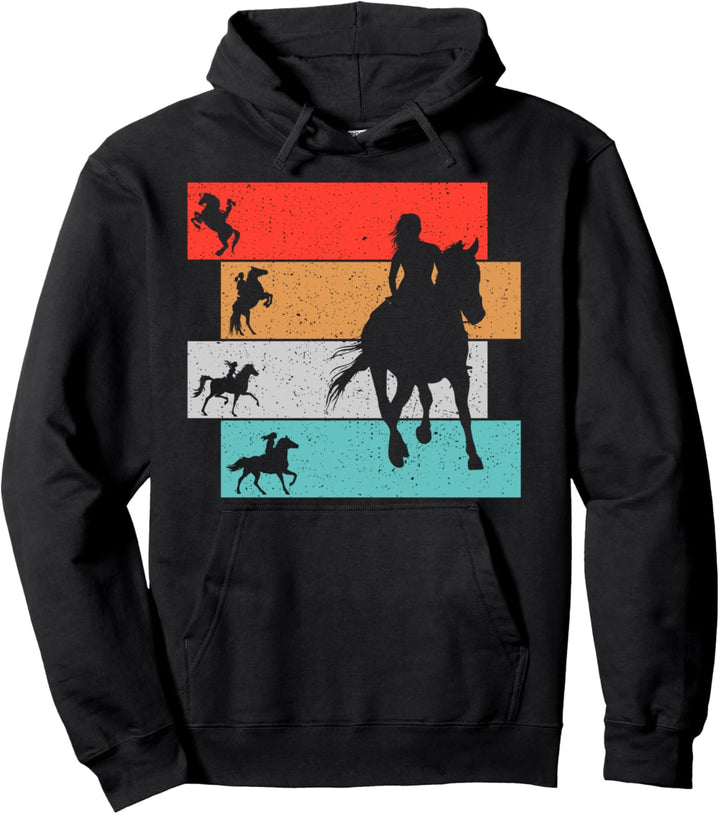 Pferde Reiterin Mädchen Reiten Damen Kinder Pferd Pullover Hoodie