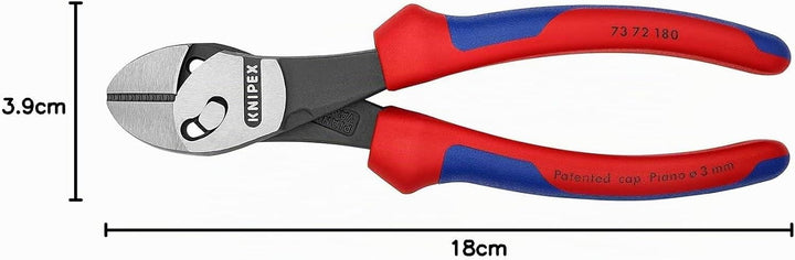 KNIPEX TwinForce Hochleistungs-Seitenschneider schwarz atramentiert, mit Mehrkomponenten-Hüllen 180