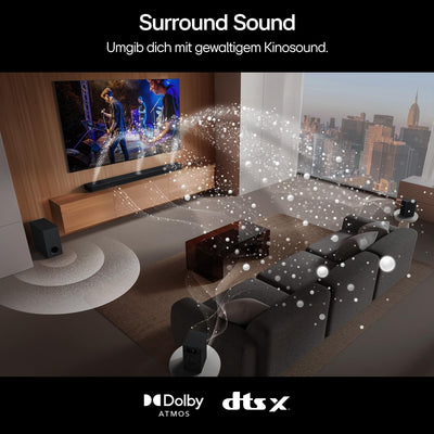 LG DS80TR 5.1.3 Dolby Atmos Soundbar (580W) mit kabellosem Subwoofer & Rücklautsprechern (Wow Cast,