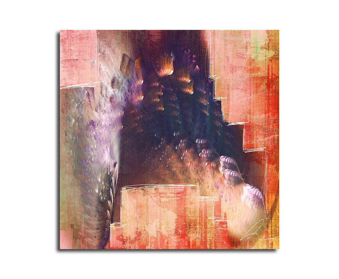 Paul Sinus Art Zynischer Schöngeist - Abstrakt322_60x60cm Bild auf Leinwand Abstraktes Motiv Pfau St