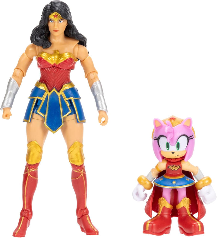 DC x Sonic Amy & Wonder Woman Actionfiguren-Multipack, Jakks Pacific, enthält eine 6,35 cm grosse Am