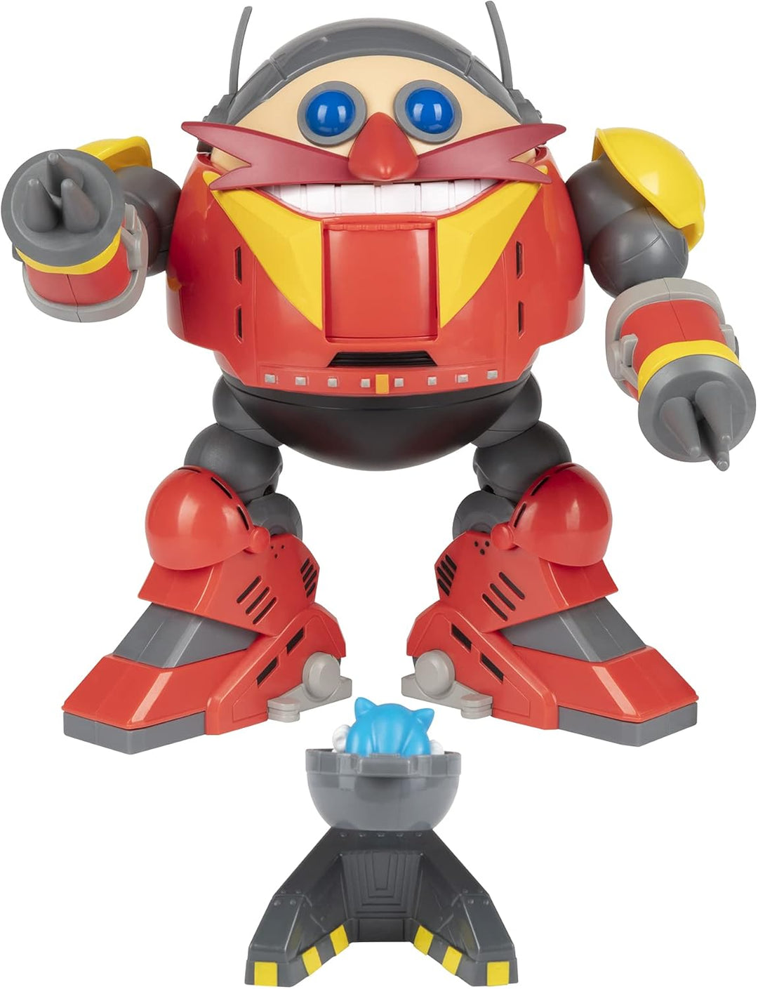 Riesen Dr. Eggmann Roboter 22cm Battle Set mit exklusiver 6cm Sonic Figur (Eggman mit Funktion) Rot,