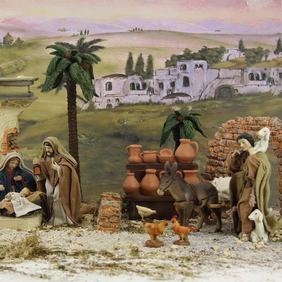 FADEDA Marktstand,Krüge' / Höhe:12 cm/handbemalt/detailgetreue Krippen Figuren - Weihnachten Tisch D
