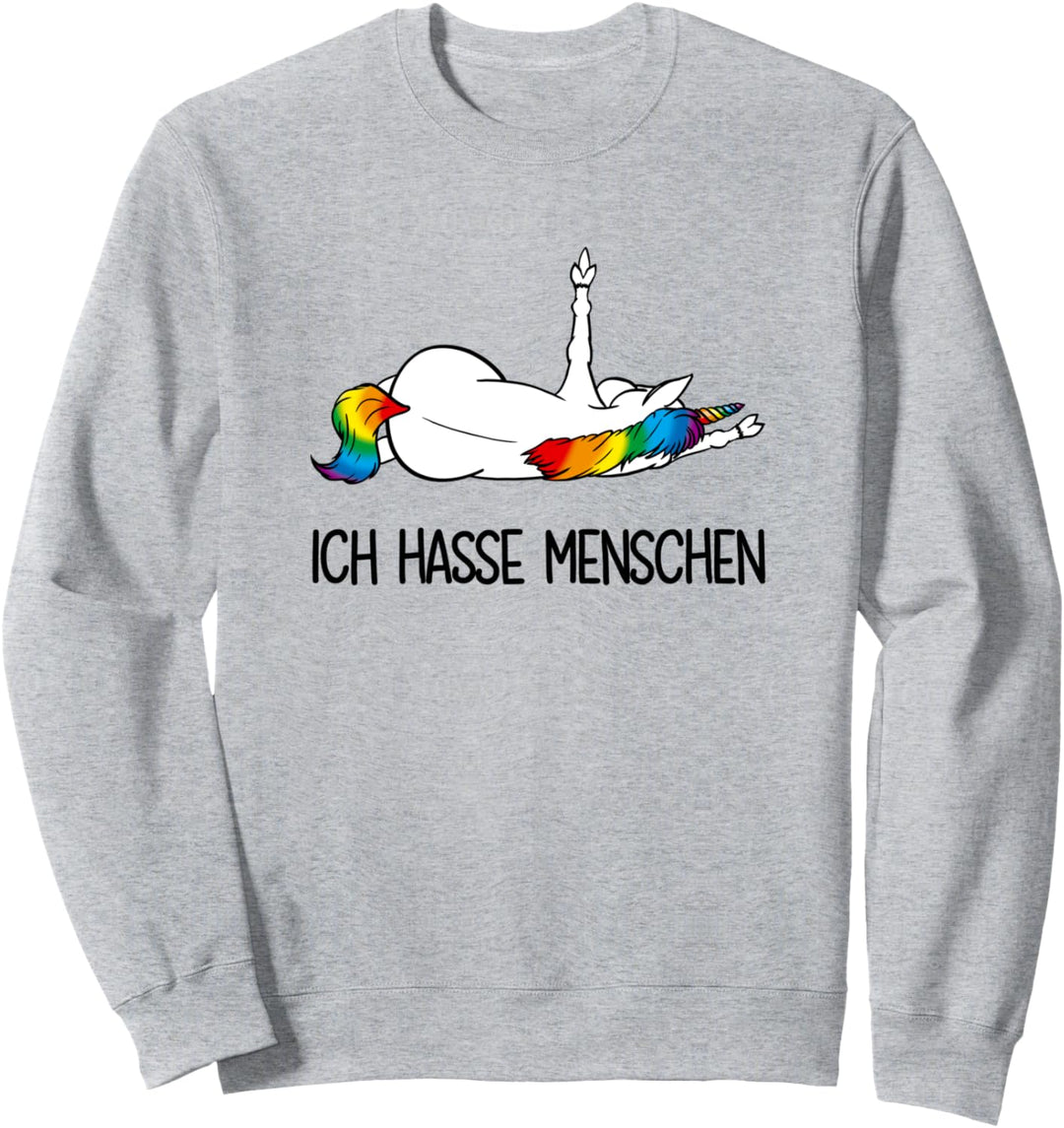 Einhorn Stinkefinger Ich Hasse Menschen Mittelfinger Einhorn Sweatshirt
