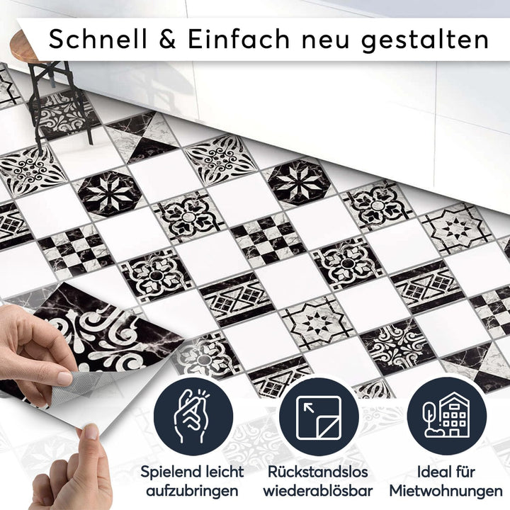 Selbstklebende - [ Bodenfliese - Fliesen für Boden ] - Aufkleber Folie Sticker für Boden-Fliesen - K