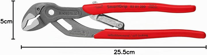 KNIPEX SmartGrip®, Wasserpumpenzange | Rohrzange mit automatischer Einstellung, Chrom-Vanadium, Rost