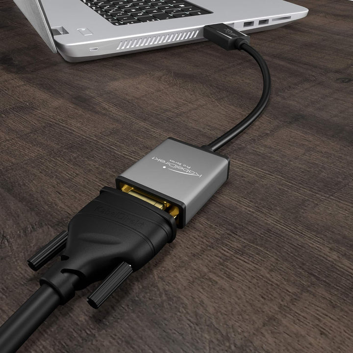 KabelDirekt – DisplayPort DP auf VGA Adapter – 0,15m (maximale Auflösung 1920 x 1200/60Hz, geeignet