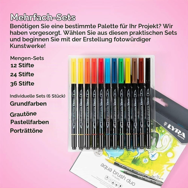 LYRA Aqua Brush Duo Set mit 24 Farben, 1 stück (24er Pack), 24 Farben