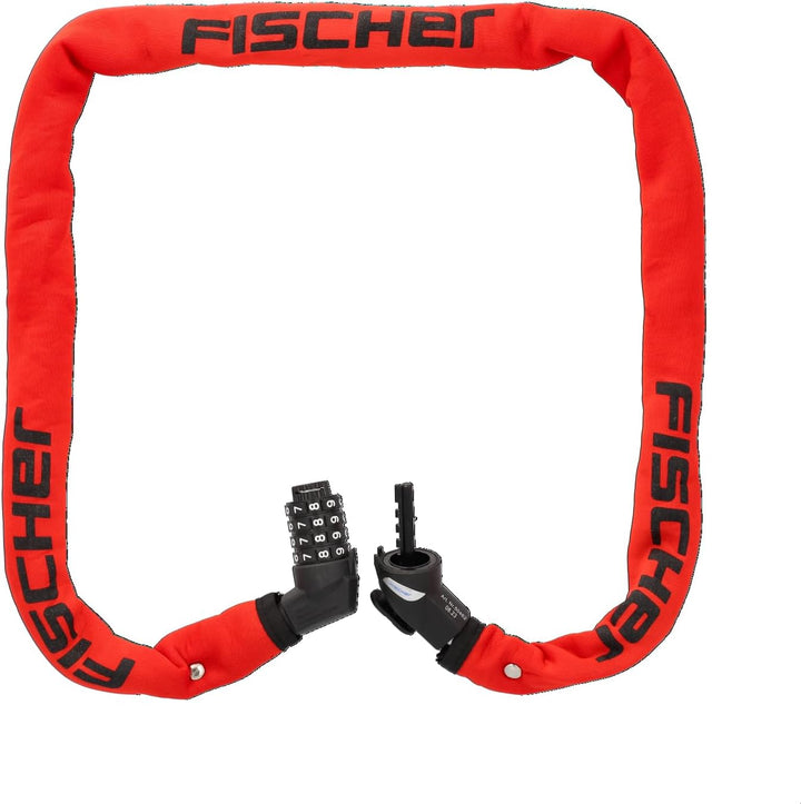 FISCHER Fahrradschloss, Kettenschloss Neopren mit Zahlenschloss, hohe Sicherheit für Fahrräder und E