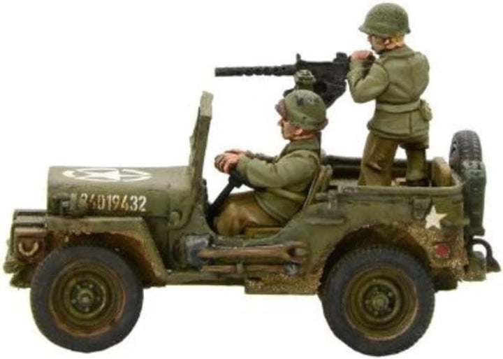 Bolt Action Warlord Games, miniatures - US Army Jeep with 30 Cal MMG
