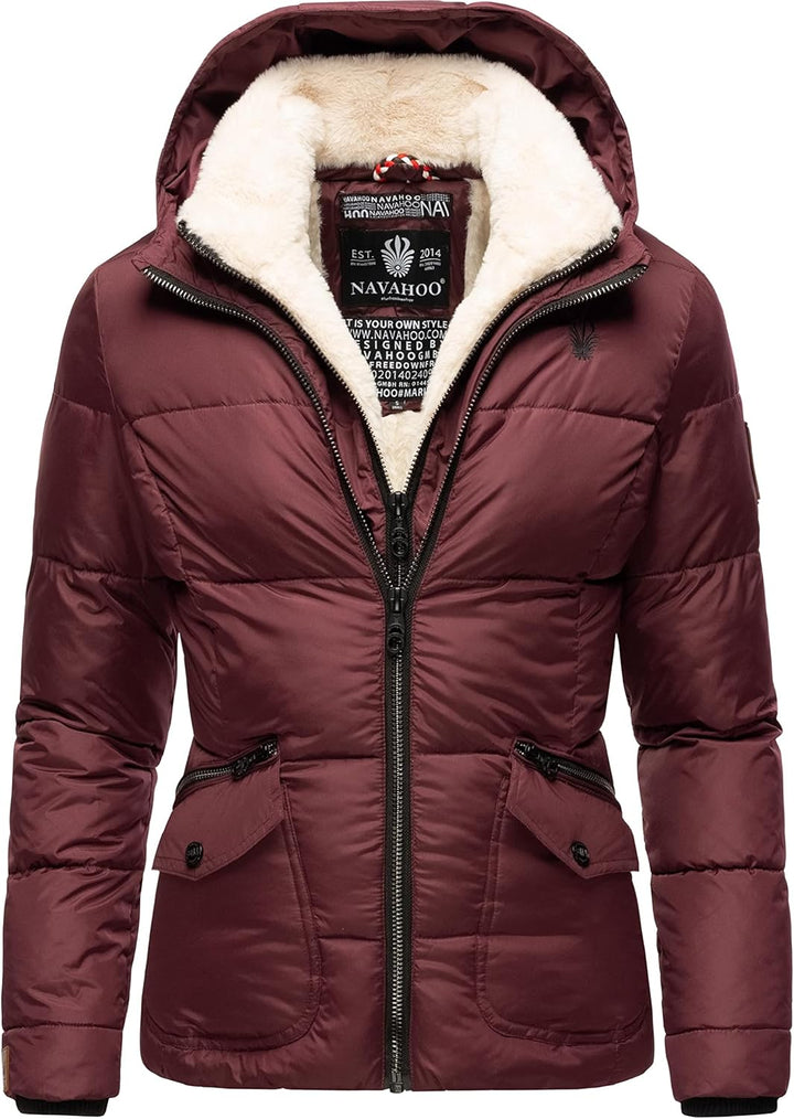 Navahoo Damen warme Winter Steppjacke Megan XS-XXL S Wine, S Wine