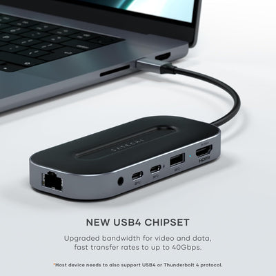 SATECHI USB4 6-in-1-Multiport-Adapter – USB-C-PD Aufladung, 8K HDMI, USB-A- und USB-C-Datenanschluss