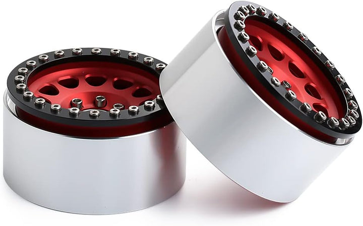 INJORA 4 Stücke 2,2 Beadlock Felgen Metall Räder Felge Set für 1:10 RC Rock Crawler Axial SCX10 RR10