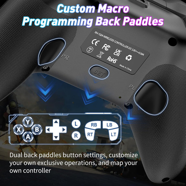 GGiking RGB Wireless Controller für Xbox Series X|S, Xbox One, PC, mit Makro, Turbo, 2.4GHz Adapter,