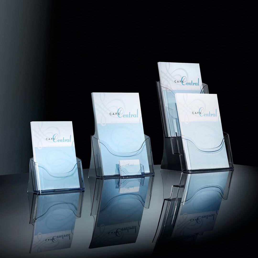 SIGEL LH112 Tisch-Prospekthalter DIN A5 aus hochwertigem Acryl, 4-er Pack - Prospektständer - Flyerh