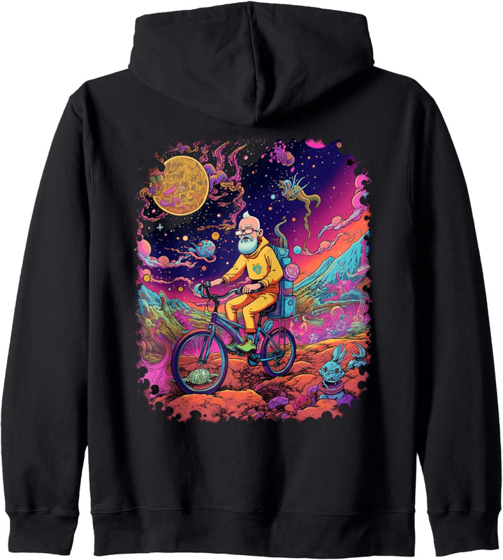 Fahrradtag Hofmann Trip | Psychedelic Comic Style Hippie Kapuzenjacke