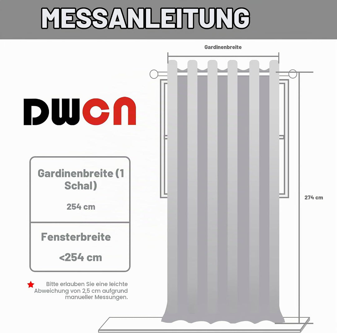 DWCN Raumteiler Vorhang Blickdicht Grau Raumtrenner Ösenschal 1 Stück Verdunklungsvorhang für Wohnzi