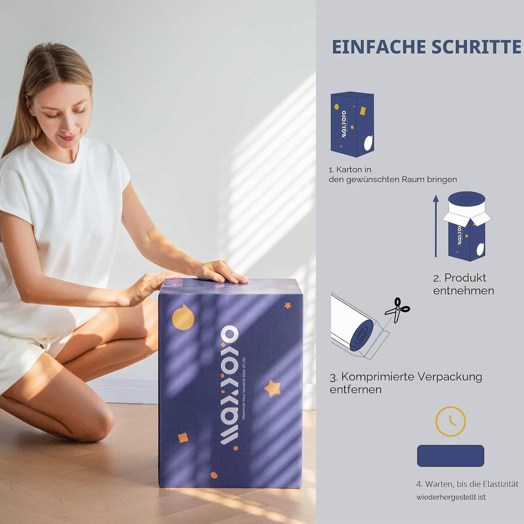MAXYOYO Graue Futon-Matratze mit Kaktus-Muster, japanische Bodenmatratze, Doppelbettgrösse, gesteppt