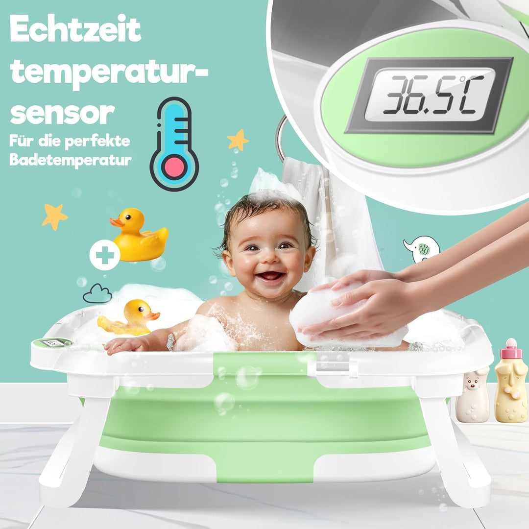 KIDIZ® Baby Badewanne | Babywanne platzsparend &amp; faltbar | Badebecken Duschwanne für Neugeborene Kle