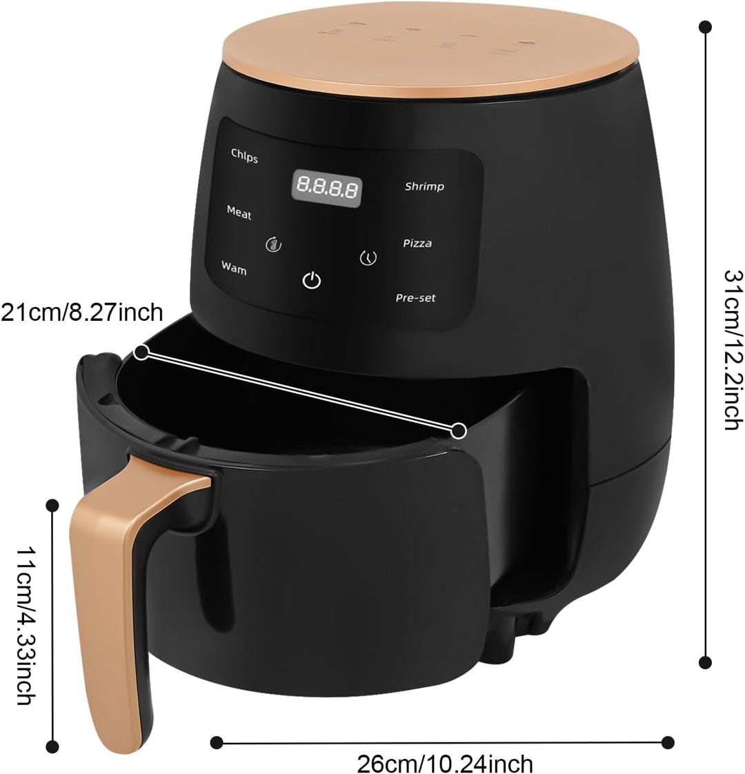 Heissluftfritteuse 3.5L, Fritteuse ohne Öl, Kompakter 2400W AirFryer, Antihaftbeschichtung, Kompakte