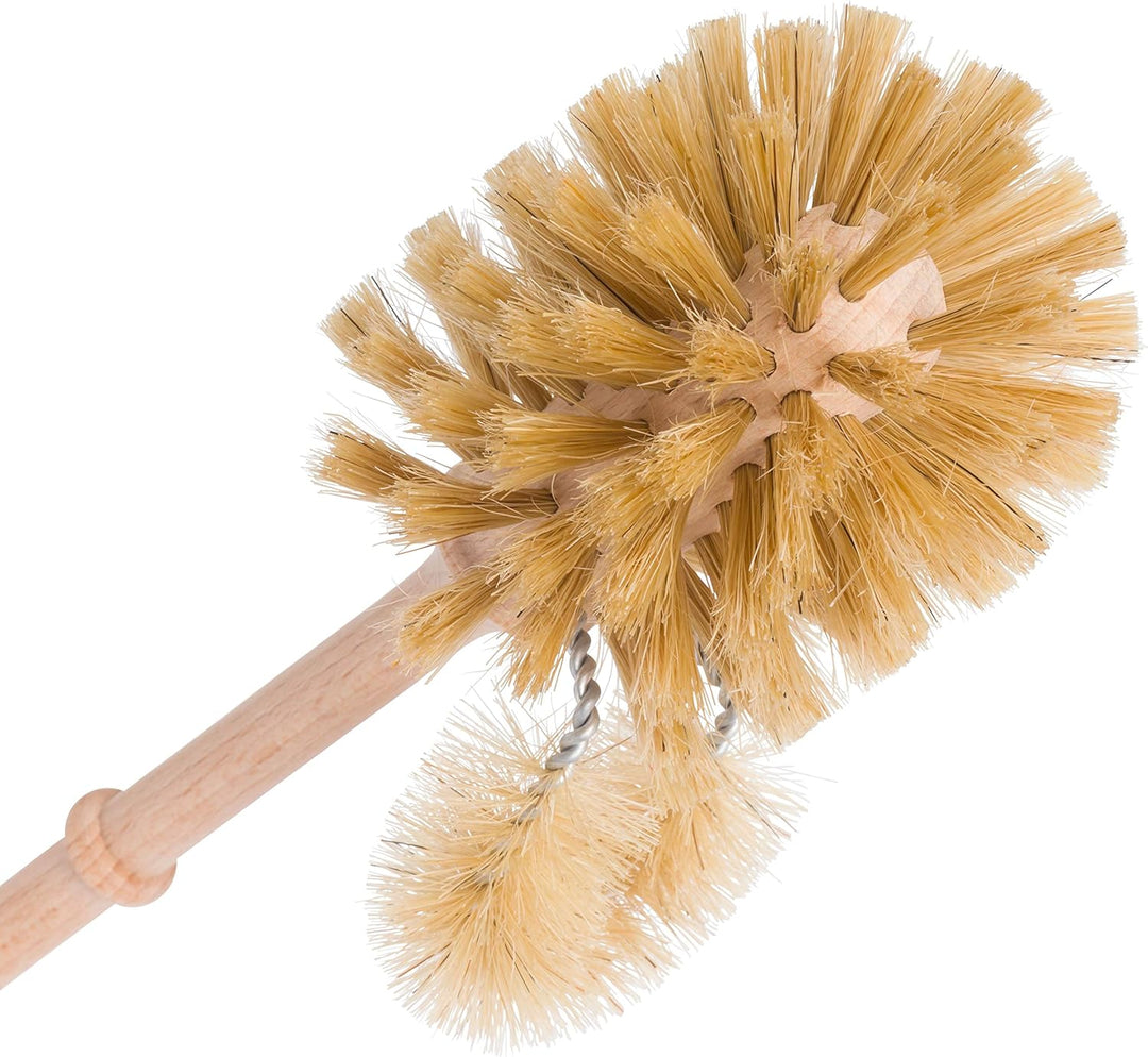 WC Bürste, Holz Klobürste mit WC Ständer aus Buchenholz, Bürste mit Randreiniger