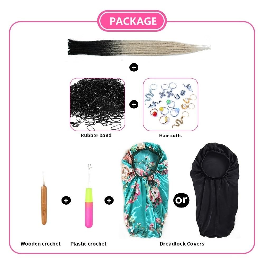 Dünne 0.6cm Synthetische Dreadlock Extensions Handgemacht 24 Zoll 20 Stränge Häkelhaar Lange Häkelzö