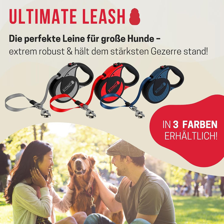 KONG ausrollbare Hundeleine in 5m Länge I Für sehr grosse &amp; Starke Hunde bis 70kg I Grösse XL I Hoch