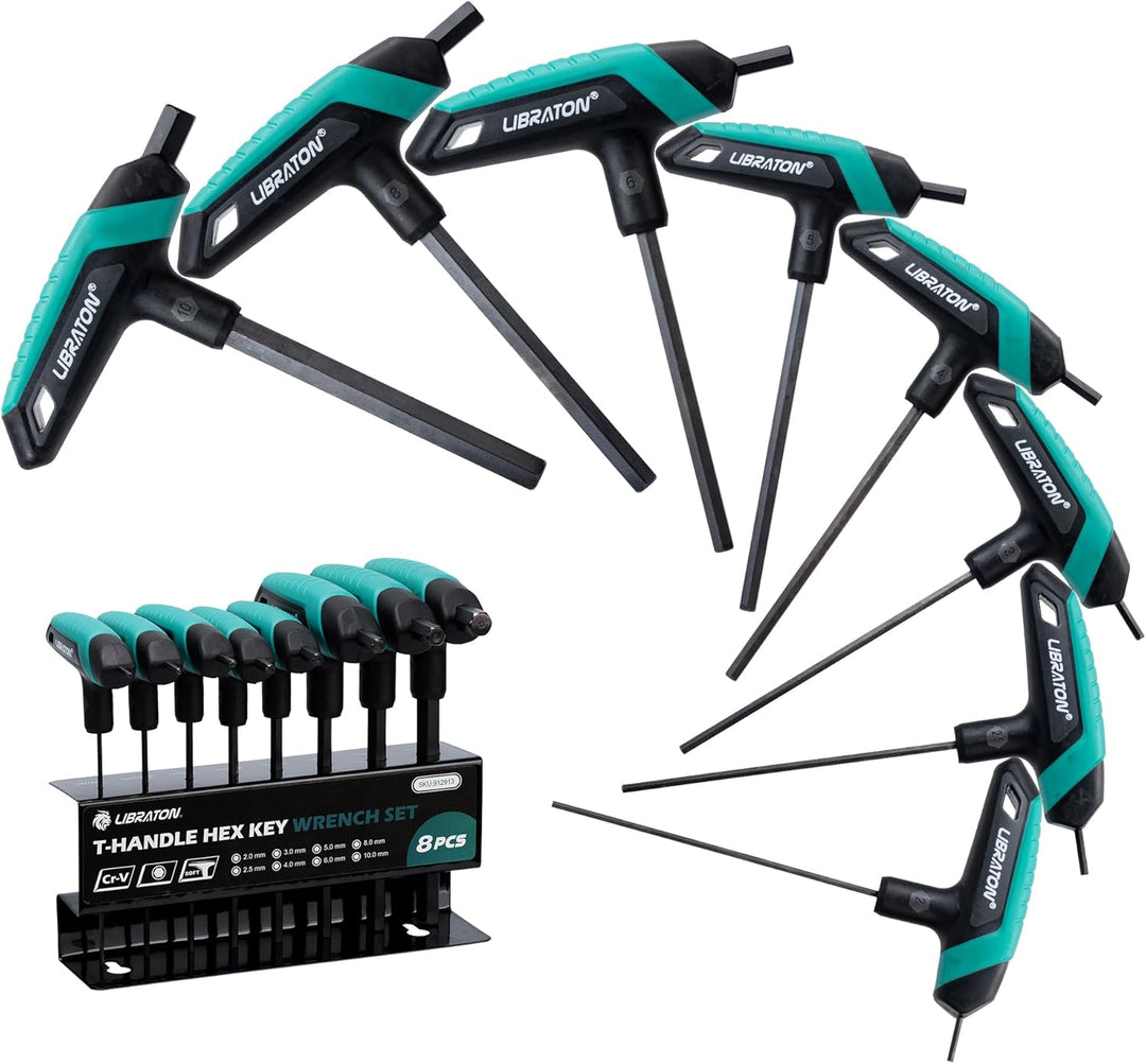 LIBRATON T-Griff Schlüssel-Satz, Metrisch T Griff Schraubendreher Set, 2,0 mm-10 mm T-GrifInnensechs