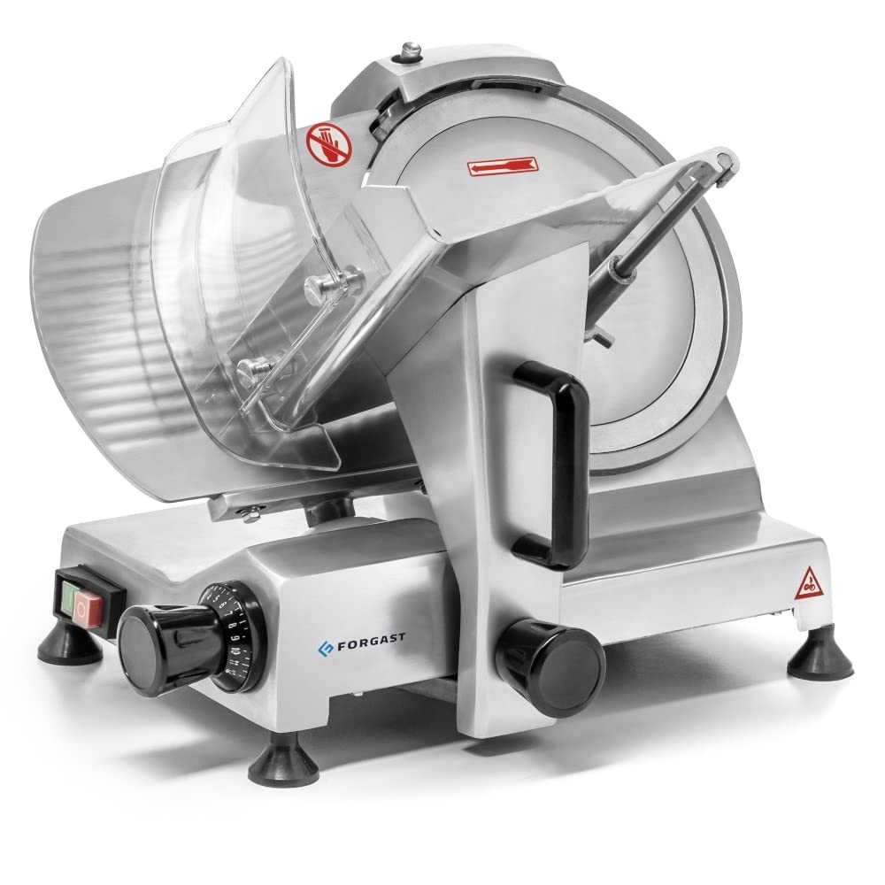 Forgast Fleisch Allesschneider | 30cm | Klingen Aufschnittmaschine | Wurstschneidemaschine mit einst