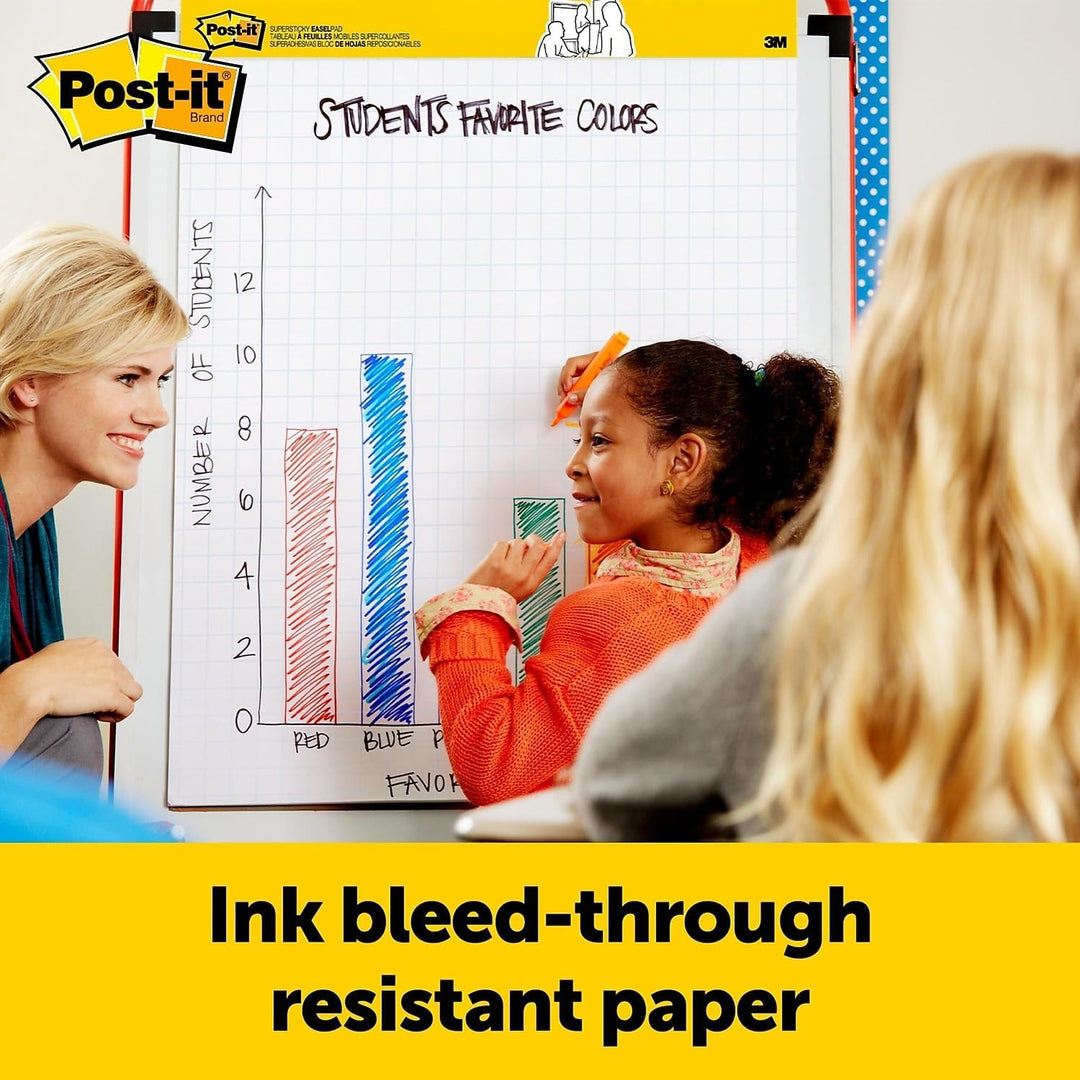 Post-it Super Sticky Tischstaffelei, ideal für virtuelle Lehrer und Studenten, 50,8 x 58,8 cm, 20 Bl