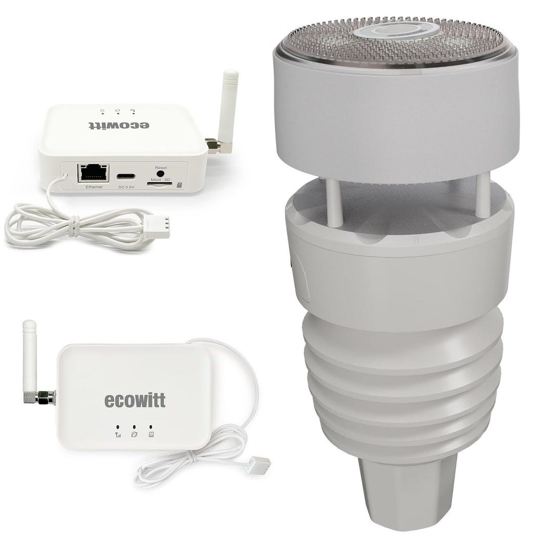 ECOWITT Wifi Wetterstation GW3001, 7-in-1-Garten-Funkwetterstation mit Aussensensor WS90 mit Home 3-