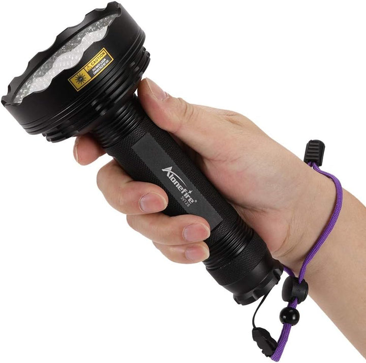 Alonefire SV128 395nm UV Taschenlampe 128 LED Schwarzlicht Taschenlampe für Skorpion, Haustier Urin