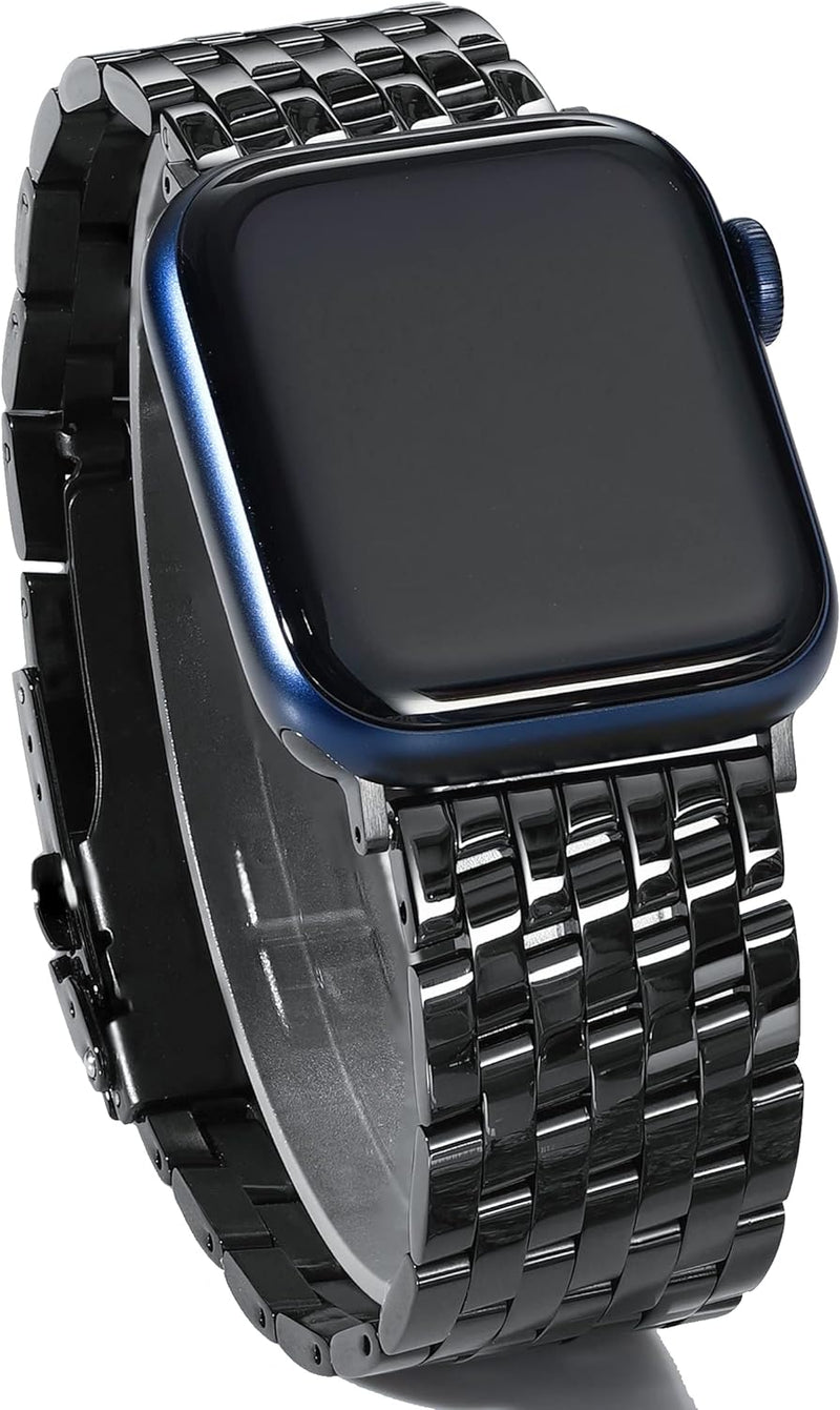 Für Apple Watch 8 se 7 6 5 4 3 Armband Mann Metall, Für Apple Watch Armband 41mm 40mm 38mm Schwarz E