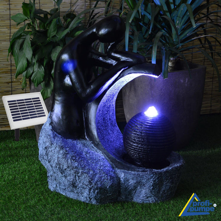 Solar Gartenbrunnen Brunnen Solarbrunnen Zierbrunnen Wasserfall Gartenleuchte Teichpumpe für Terrass