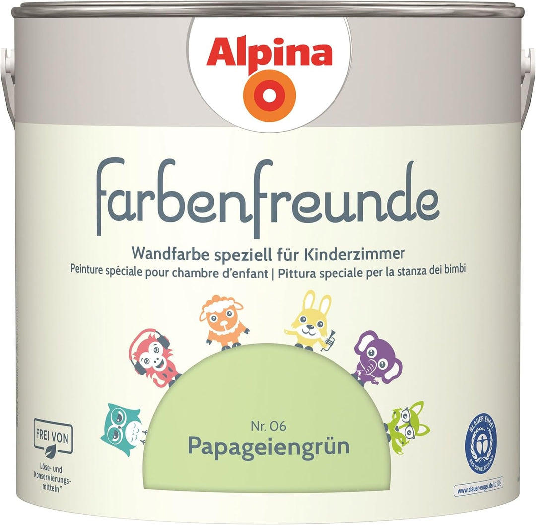 Alpina Farbenfreunde Nr. 06 Papageiengrün 2,5 Liter matt, Papageiengrün