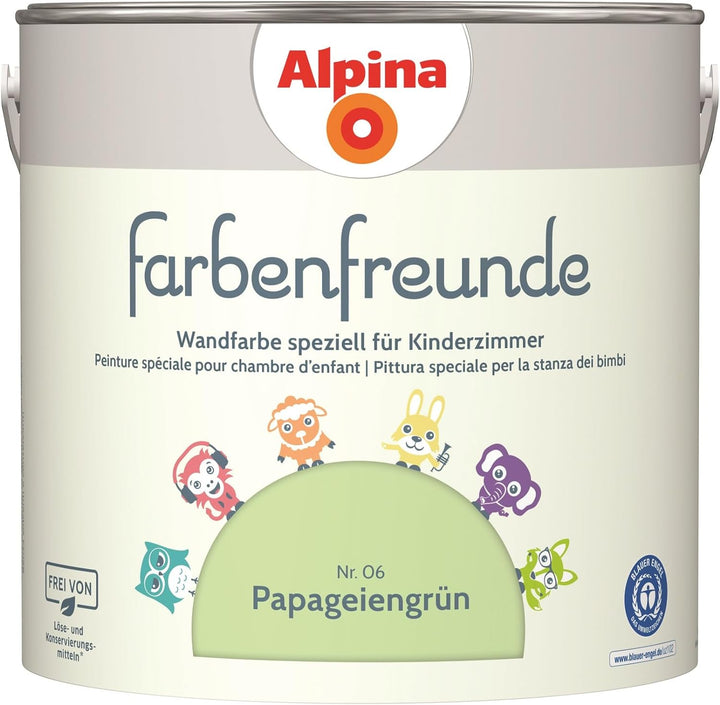 Alpina Farbenfreunde Nr. 06 Papageiengrün 2,5 Liter matt, Papageiengrün