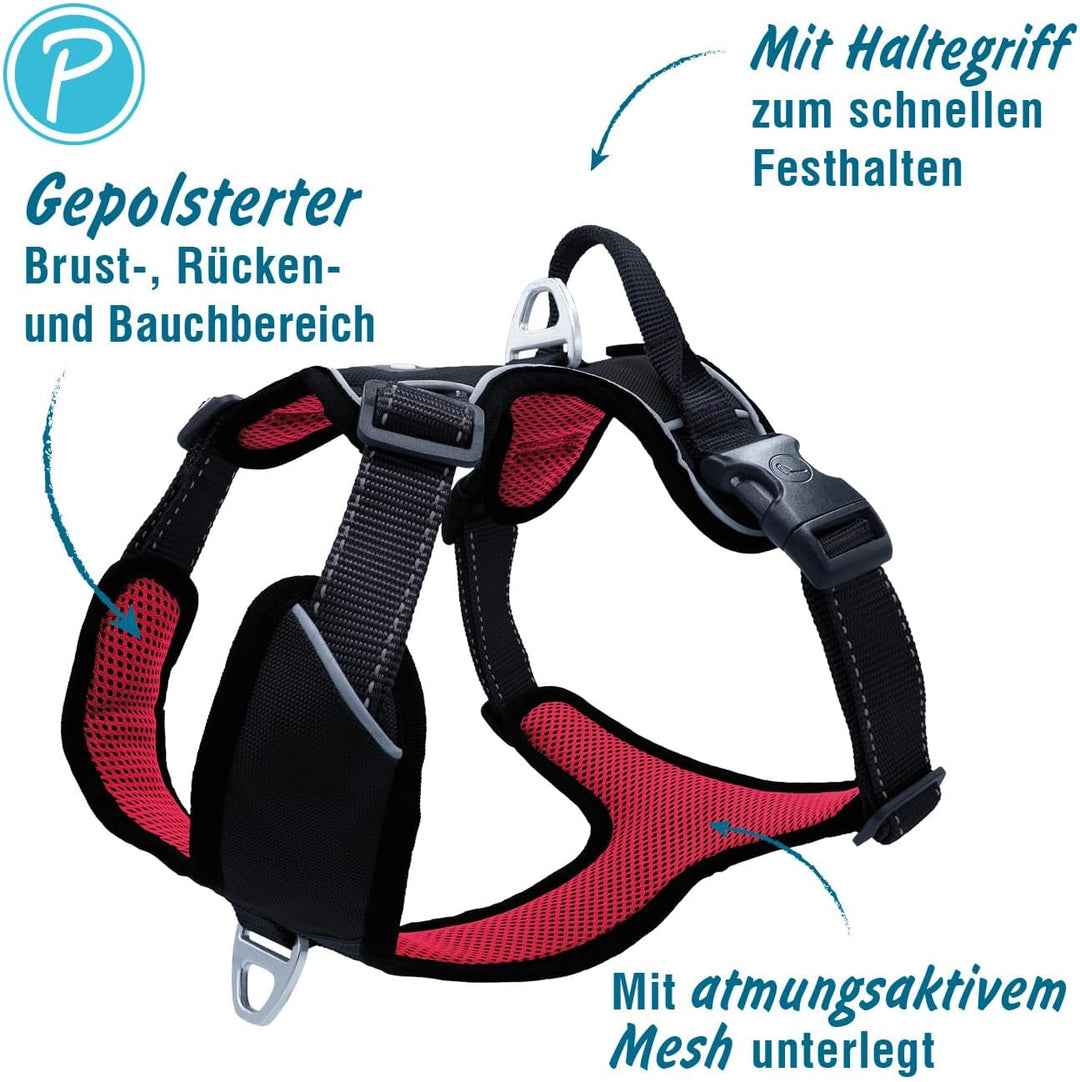 Petlando Hundegeschirr Outdoor – stark reflektierend, gepolstert, atmungsaktiv, robust, stufenlos ve