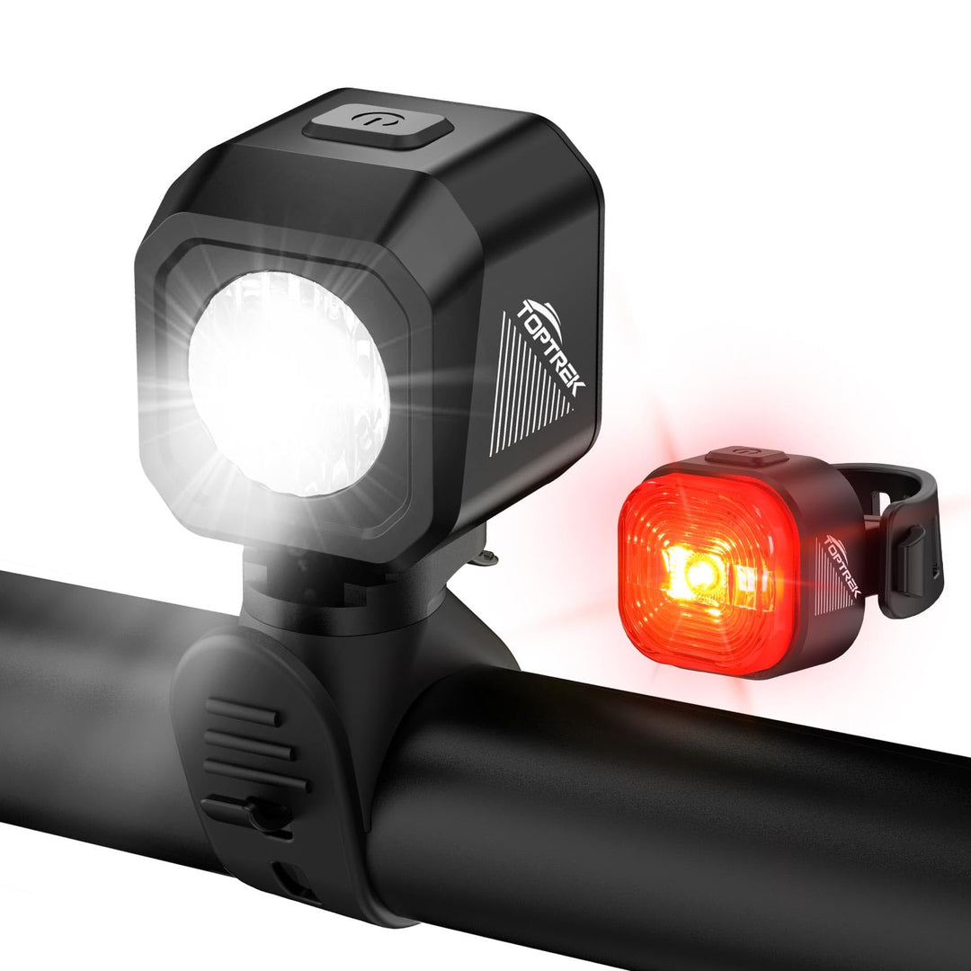 toptrek Fahrradlicht Set USB Aufladbar, StVZO zugelassen Fahrrad Lichter Led Set, IPX5 Wasserdicht F