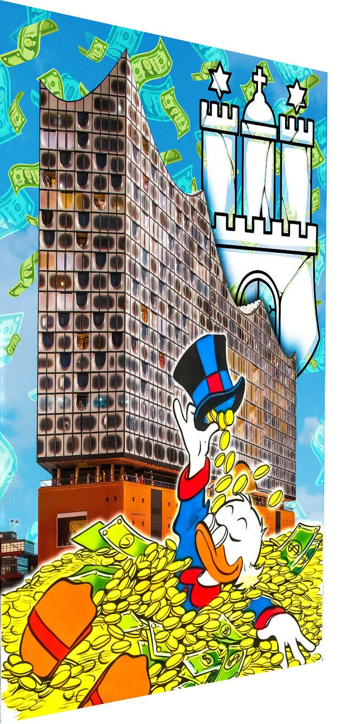 Magic Canvas Art Duck Elbphilharmonie Pop Art Leinwandbild 1- teilig Hochwertiger Kunstdruck Wandbil
