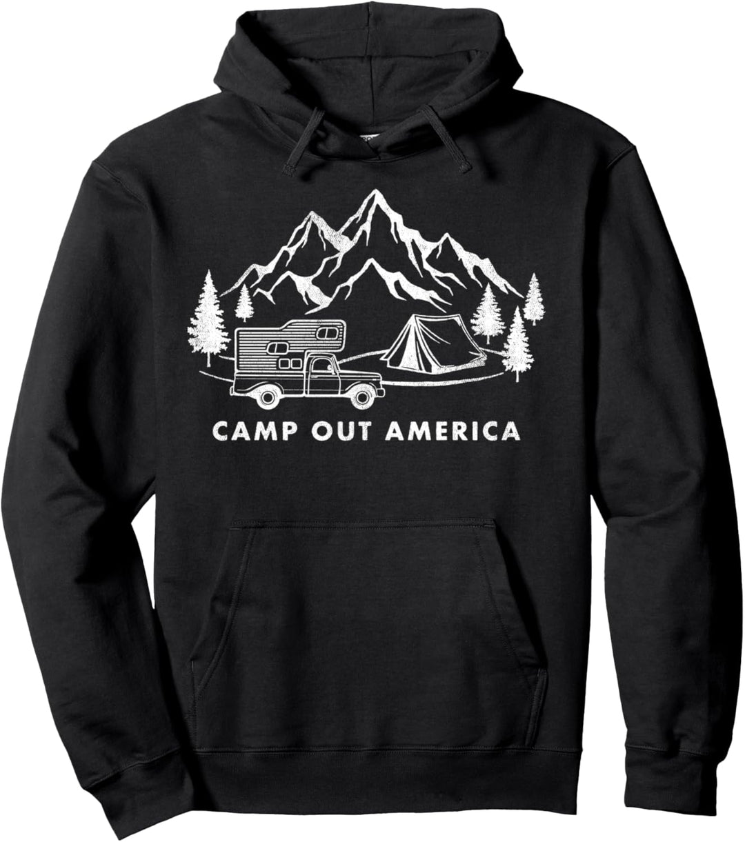 Trendy Camp Out America Pullover Hoodie
