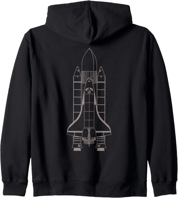 Space Shuttle Blueprint Moon Station Geburtstagsgeschenk Männer Jungen Kapuzenjacke