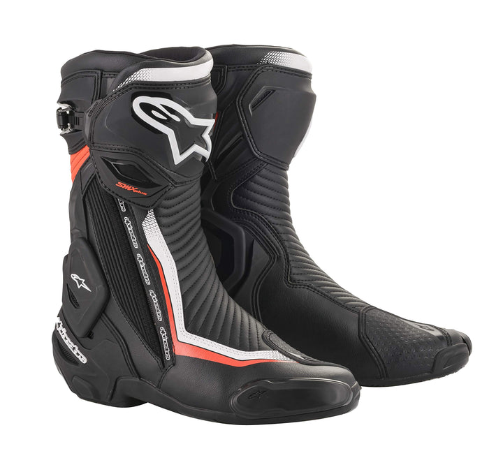 Alpinestars Herren Smx Plus V2 Boots Black/White/Fluo RedMotorcycle Clothing 44 EU Black White Fluo