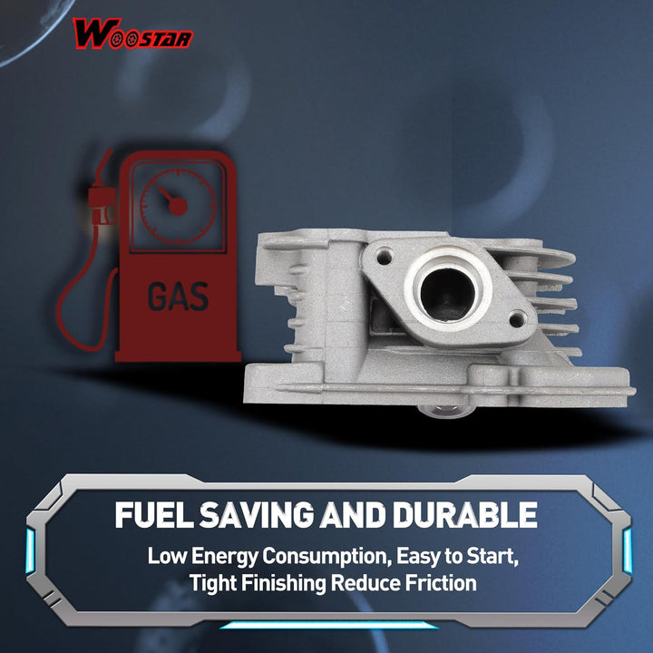 WOOSTAR 39mm Zylinderkopf 64mm Ventile Ersatz für 4-Takt GY6 49ccm 50ccm ATV Roller Moped 139QMA 139