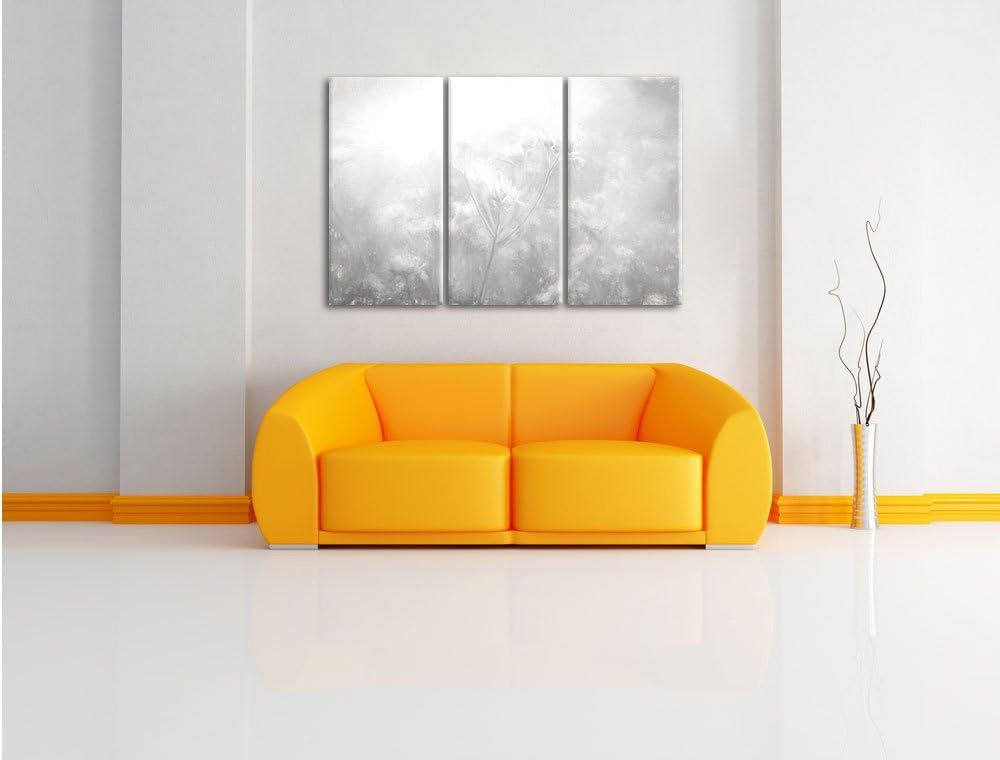 Pixxprint Romantische Blumenwiese als Leinwandbild/Grösse: 3 Teilig (120x80) cm/Wandbild/Kunstdruck/