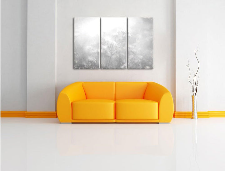 Pixxprint Romantische Blumenwiese als Leinwandbild/Grösse: 3 Teilig (120x80) cm/Wandbild/Kunstdruck/