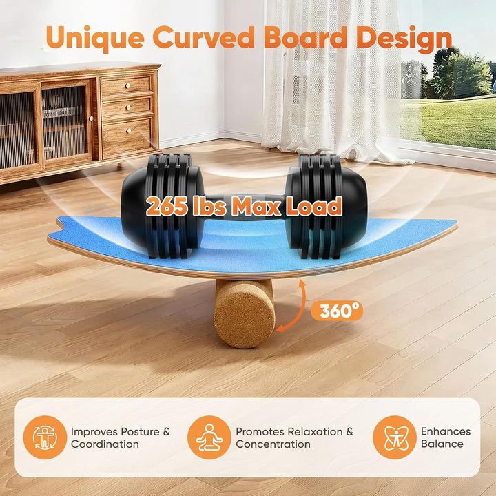 Balance Board für Erwachsene - Gleichgewichtstraining &amp; Core Training für Heimtraining, Holz Wobble
