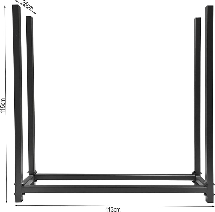 QUICK STAR Metall Kaminholzregal Anthrazit 113 x 25 x 115 cm Garten Kaminholzunterstand 0,5 m³ Stape